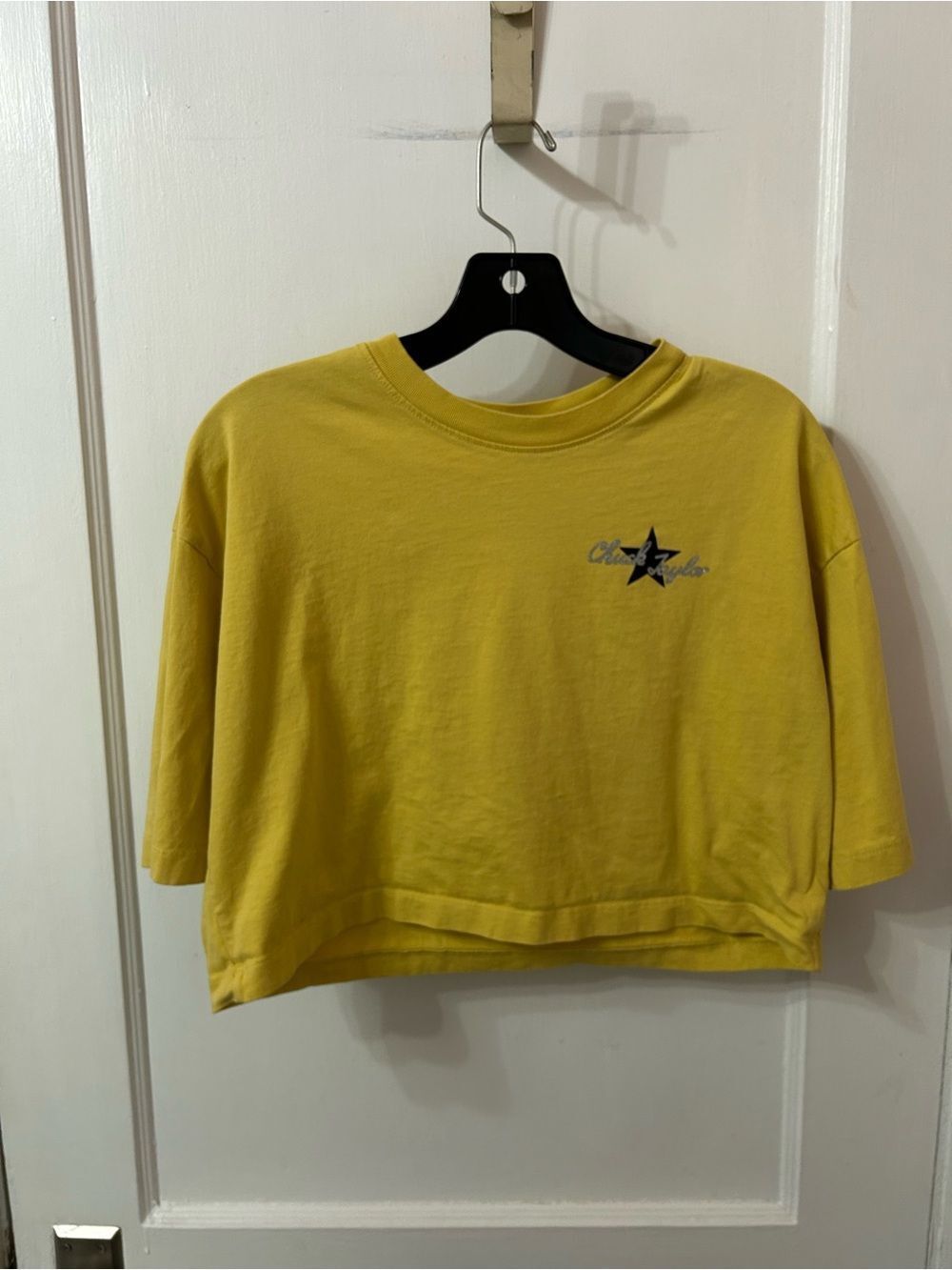 Converse Yellow Cropped Tee with Star Accent